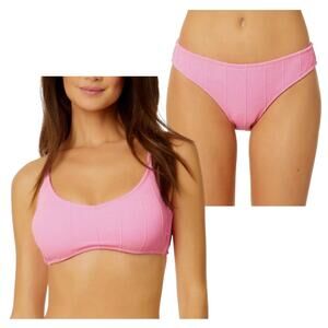 NWT Salt + Cove Popcorn Ribbed Bikini Set Bubblegum Pink Swimsuit Padded Size XL